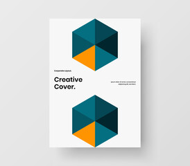 Colorful presentation A4 vector design illustration. Abstract geometric shapes magazine cover layout.