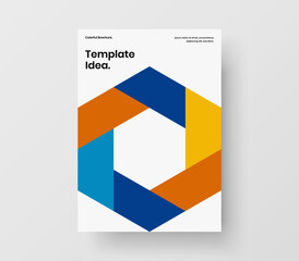 Original annual report A4 vector design illustration. Bright mosaic shapes leaflet concept.