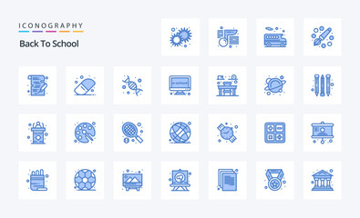 25 Back To School Blue icon pack