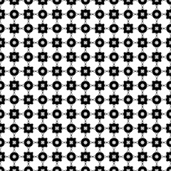 Black and white seamless pattern texture. Greyscale ornamental graphic design. Mosaic ornaments. Pattern template. Vector illustration. EPS10.
