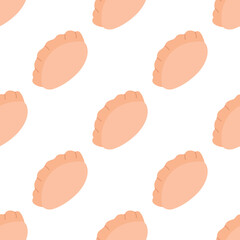 Colored jiaozi pattern. Asian food hand drawn vector illustrations. 