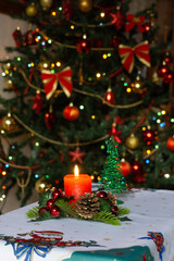 Christmas decoration on table in the living room