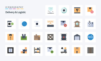 25 Delivery And Logistic Flat color icon pack