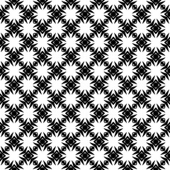 Black and white seamless pattern texture. Greyscale ornamental graphic design. Mosaic ornaments. Pattern template. Vector illustration. EPS10.