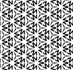 Black and white seamless pattern texture. Greyscale ornamental graphic design. Mosaic ornaments. Pattern template. Vector illustration. EPS10.