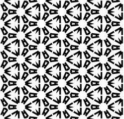 Black and white seamless pattern texture. Greyscale ornamental graphic design. Mosaic ornaments. Pattern template. Vector illustration. EPS10.