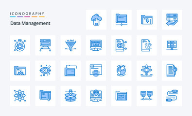 25 Data Management Blue icon pack