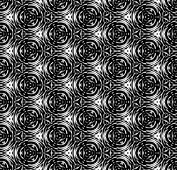Black and white seamless pattern texture. Greyscale ornamental graphic design. Mosaic ornaments. Pattern template. Vector illustration. EPS10.