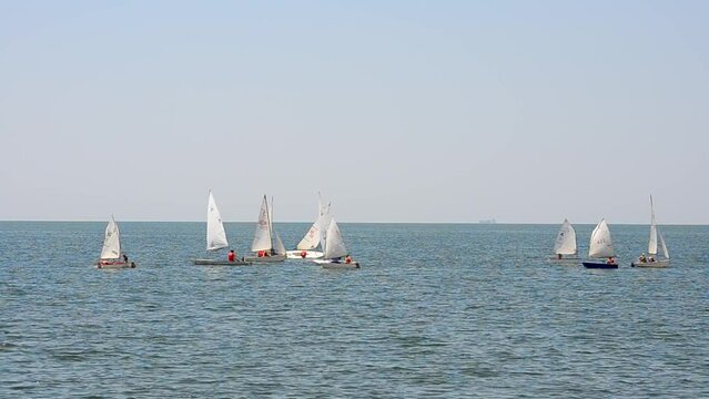 Regatta in honor of a resort season. City of Berdyansk,