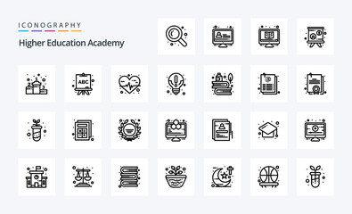 25 Academy Line icon pack