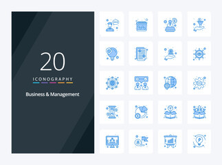 Fototapeta na wymiar 20 Business And Management Blue Color icon for presentation