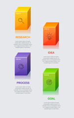 Vertical infographic design with icons and 4 options or steps. Thin line. Infographics business concept. Can be used for info graphics, flow charts, presentations, mobile web sites, printed materials.