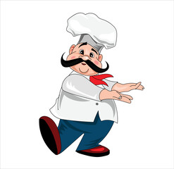 Chef mascot vector illustration on white background