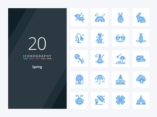20 Spring Blue Color icon for presentation