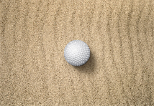 The golf ball in the field.