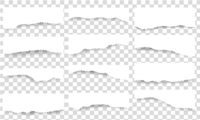 Ripped Paper Set Isolated Transparent background