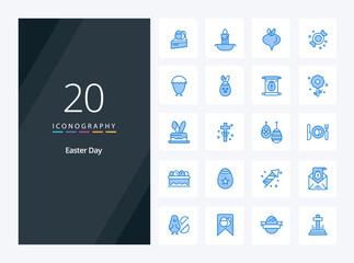 20 Easter Blue Color icon for presentation