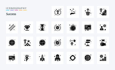 25 Sucess Solid Glyph icon pack