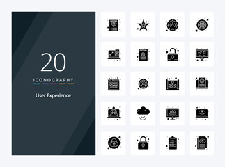 Fototapeta na wymiar 20 User Experience Solid Glyph icon for presentation