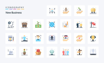 25 New Business Flat color icon pack