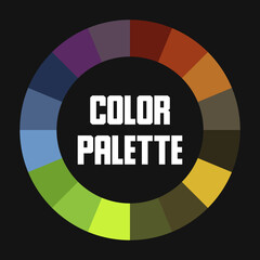 Color wheel combinations. Universal color palette. Vector illustration