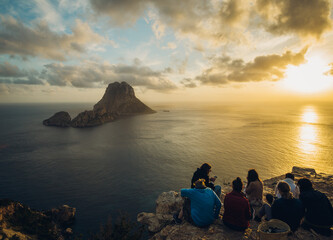 friends enyoing sunset