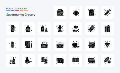 25 Grocery Solid Glyph icon pack