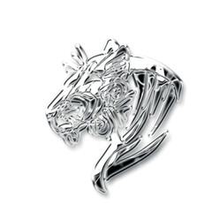 shinny chrome silver metallic effect tiger