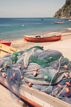 Scene from the small fishing village of Soufriere in Dominica, West Indies; Soufriere, Dominica, West Indies