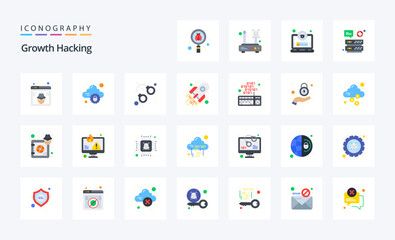 25 Hacking Flat color icon pack