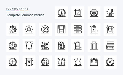 25 Complete Common Version Line icon pack