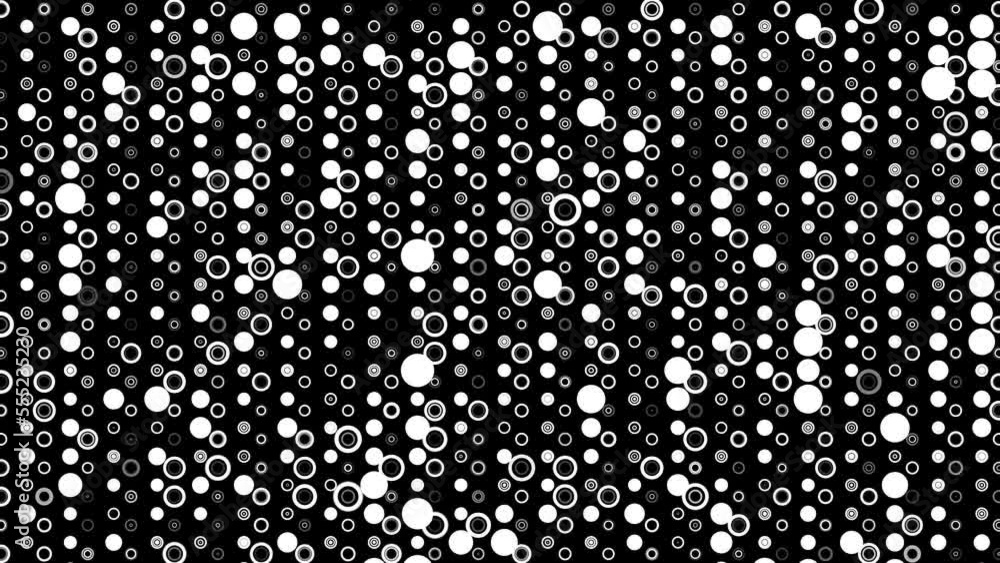 Poster white pulsating circles ring dots. abstract disco effect on any background with alpha channel. abstr