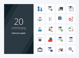 20 Delivery And Logistic Flat Color icon for presentation