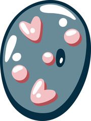 Love bubble alphabet with heart text, letter O