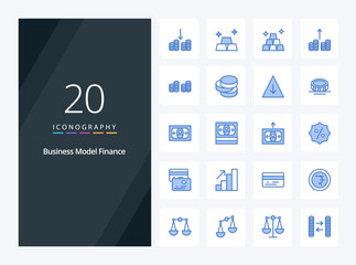 Fototapeta na wymiar 20 Finance Blue Color icon for presentation