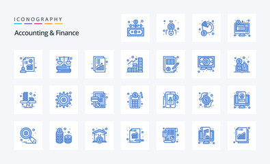 25 Accounting And Finance Blue icon pack