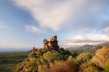 Fototapeta premium high views from a hill in catalonia, spain