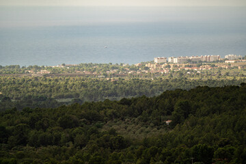 Fototapeta na wymiar high views from a hill in catalonia, spain