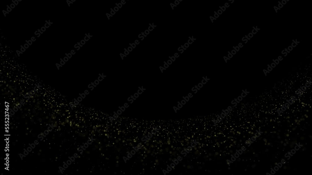 Canvas Prints gold colored dot flicker particles endless flying towards the camera, looped copy space animation ba