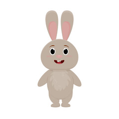Cute bunny isolated on white background. Vector.