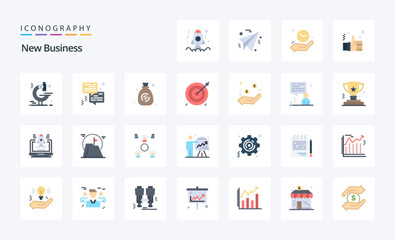 25 New Business Flat color icon pack