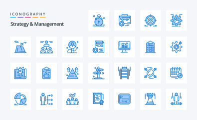25 Strategy And Management Blue icon pack