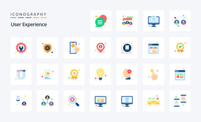 25 User Experience Flat color icon pack
