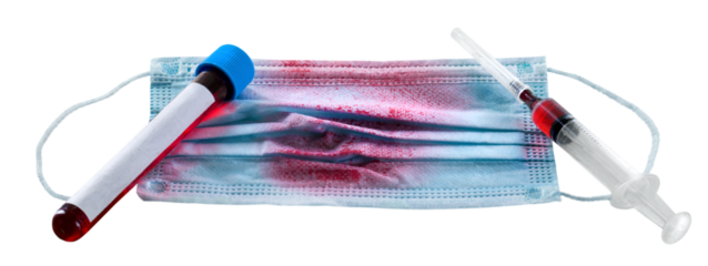 Pharmaceutical medicine capsules and a medical mask. Medicine concept. Coronavirus