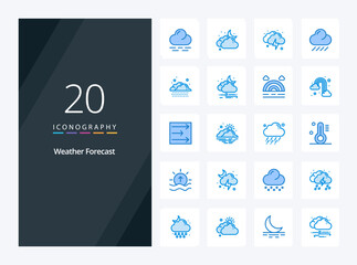 20 Weather Blue Color icon for presentation