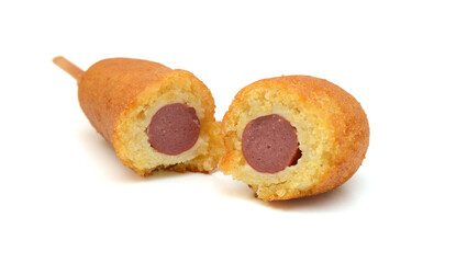 Organic CornDog on white background