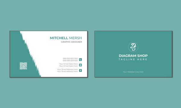 Modern business card design template, Clean professional business card template.
