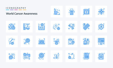 25 World Cancer Awareness Blue icon pack