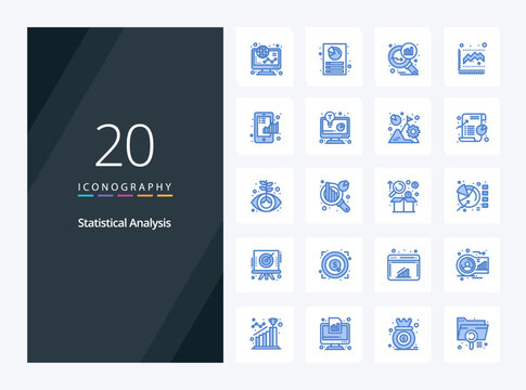 20 Statistical Analysis Blue Color Icon For Presentation