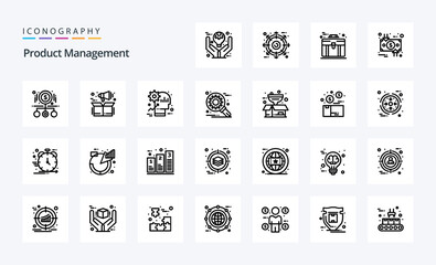 25 Product Management Line icon pack